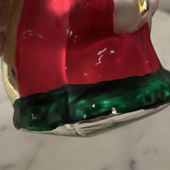 OLD WORLD Santa Claus Hanging Christmas Ornament Bell Glass 4.5in - Picture 7 of 7